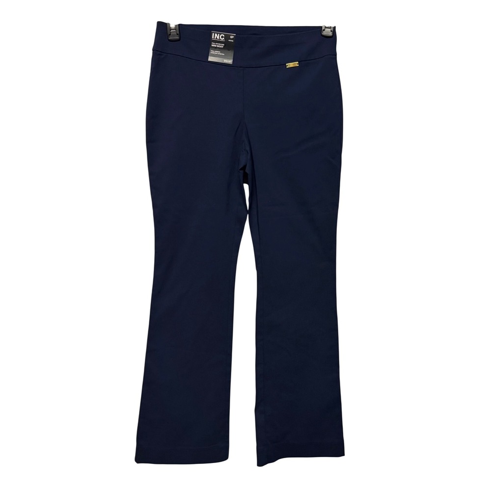 INC International Concepts Navy Blue Mini Bootcut Pull On Pants 6P Petite NEW